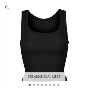 NWT SKIMS COTTON RIB TANK in color Soot XL